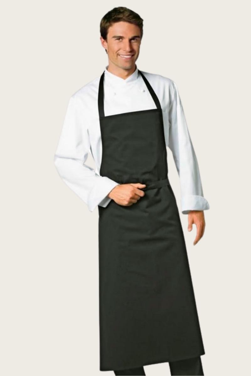 Apron Bib Black with Pocket